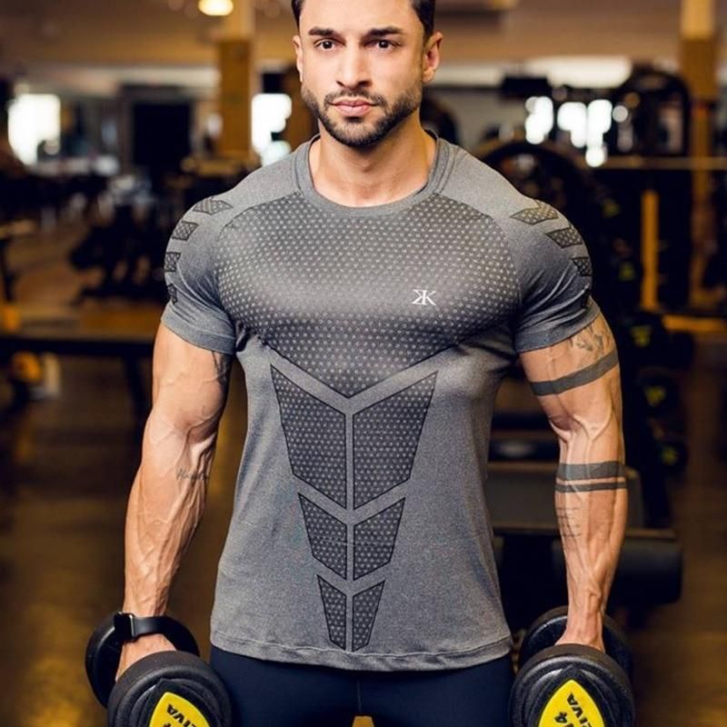 Mens Running Sports Shirts Gym Fitness Training Compression Skinny T-shirt -   14 fitness Aesthetic men ideas