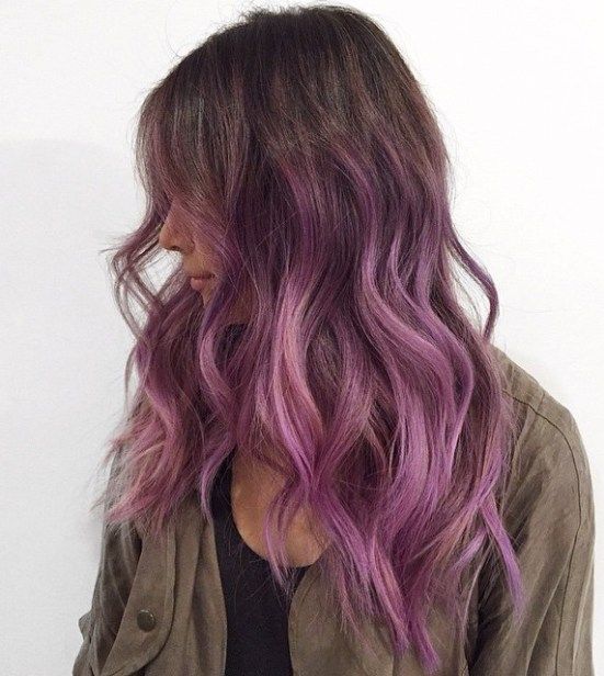 40 Versatile Ideas of Purple Highlights for Blonde, Brown and Red Hair -   14 hair Purple brown ideas