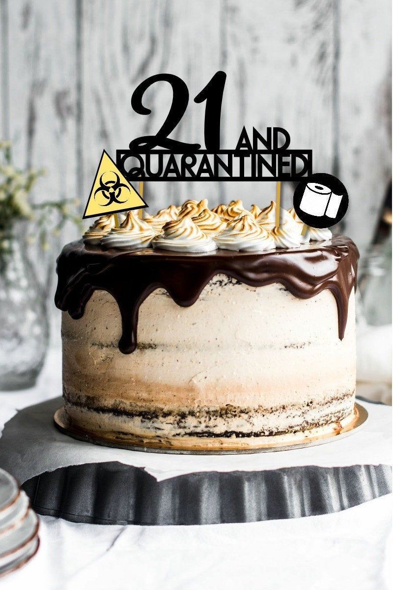 Quarantine Cake Topper,Home Birthday Party Celebration, Quarantine Birthday Cake Topper, Lockdown Birthday Decor, Social Distancing Birthday -   15 bachelor cake For Men ideas