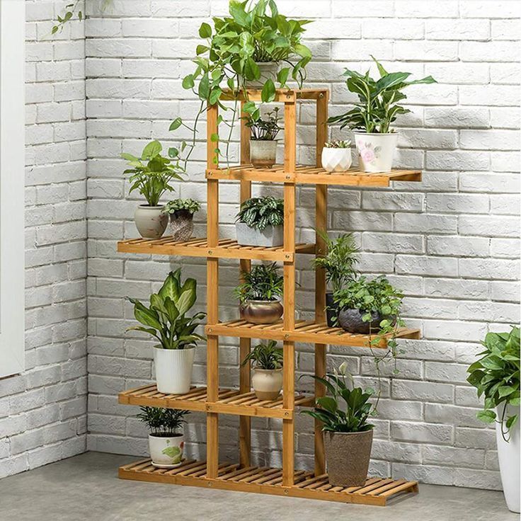 Magshion Wooden Flower Stands Plant Display Rack Choose 6 Shelves - Walmart.com -   15 plants Appartement shelves ideas