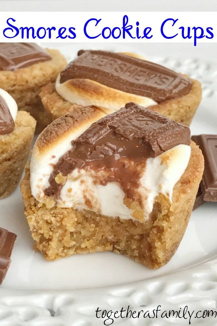Smores Cookie Cups | Together as Family -   16 desserts For Parties graham crackers ideas