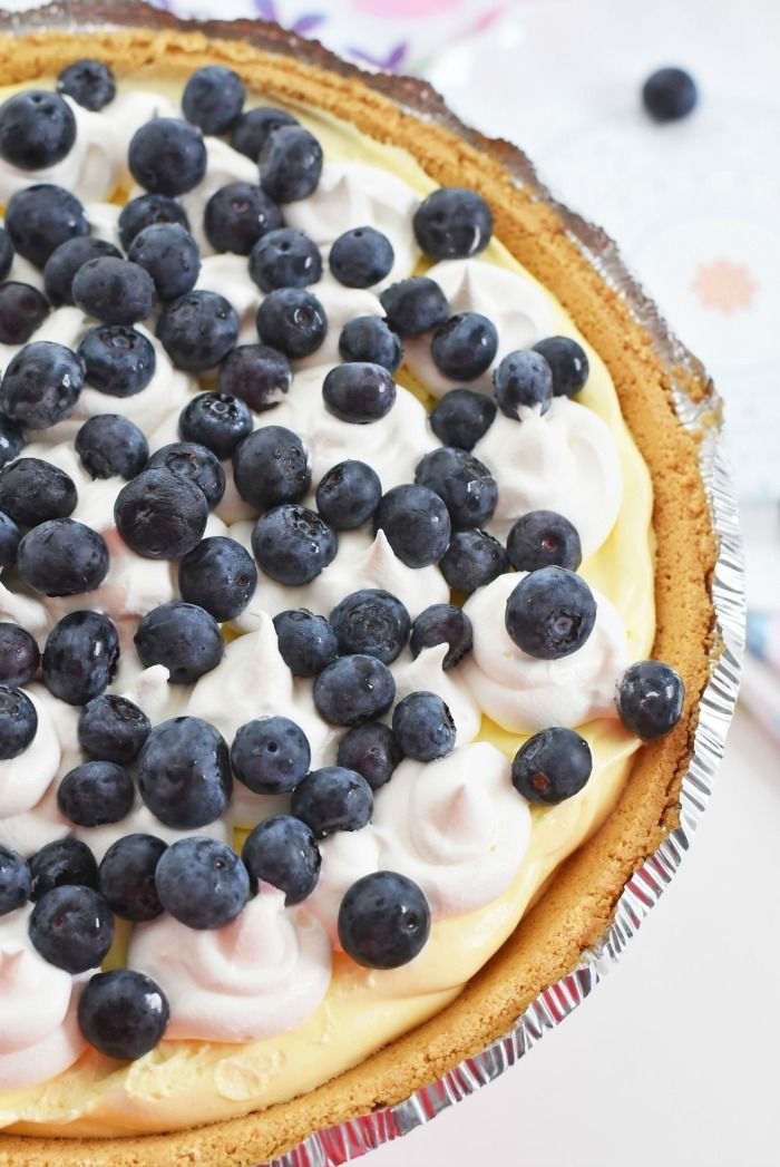 No Bake Blueberry Buttermilk Pie -   16 desserts For Parties graham crackers ideas