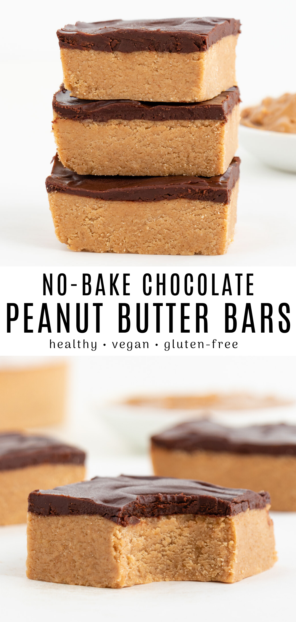 No Bake Chocolate Peanut Butter Bars (Vegan, Gluten-Free, Healthy) -   16 peanut butter desserts Healthy ideas