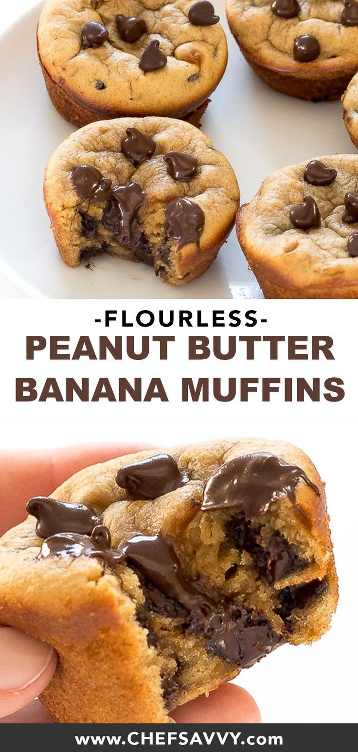 Flourless Peanut Butter Banana Muffins -   16 peanut butter desserts Healthy ideas