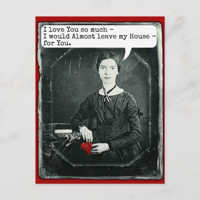 Funny Poet Emily Dickinson Valentine's Day Holiday Postcard | Zazzle.com -   16 school holiday Funny ideas
