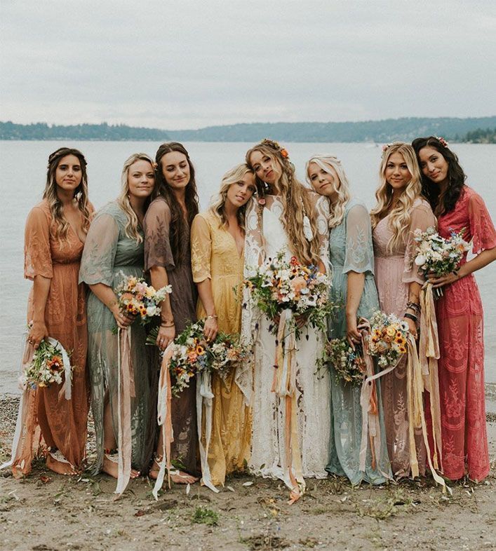 29 Gorgeous Wedding Colors for 2019 with Bridesmaid Dresses -   17 boho wedding Bridesmaids ideas