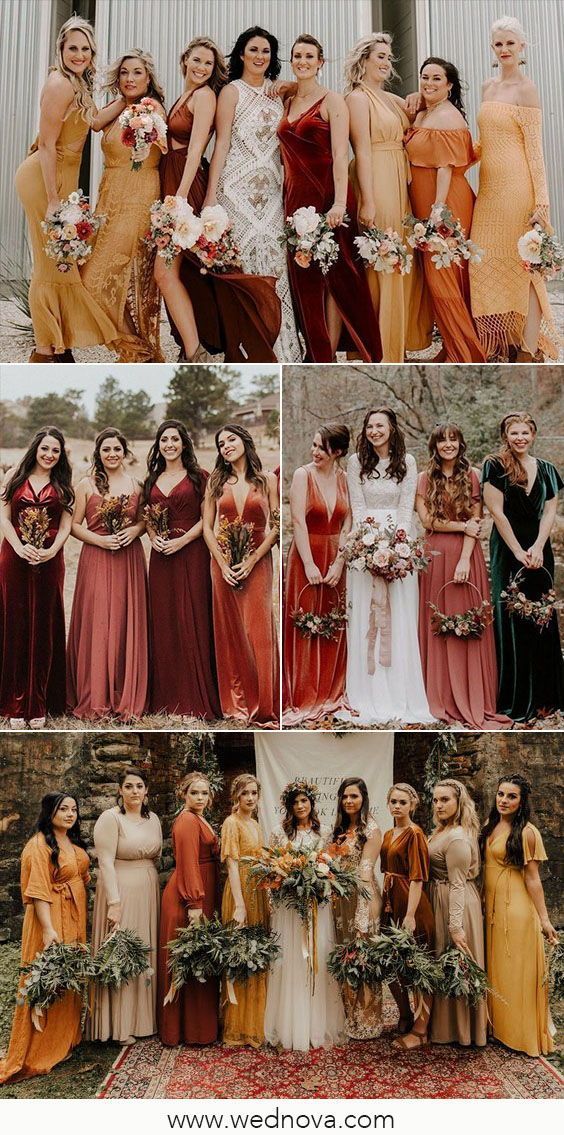 Mixing Fabrics Bridesmaid Dresses: 12 ideas to Pull It off Beautifully -   17 boho wedding Bridesmaids ideas