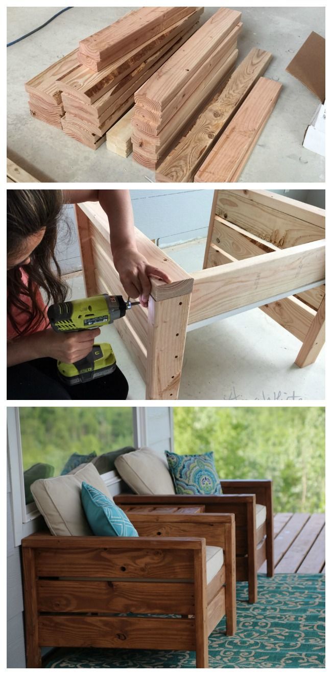 Modern Outdoor Chair from 2x4s and 2x6s -   17 diy projects Wooden awesome ideas