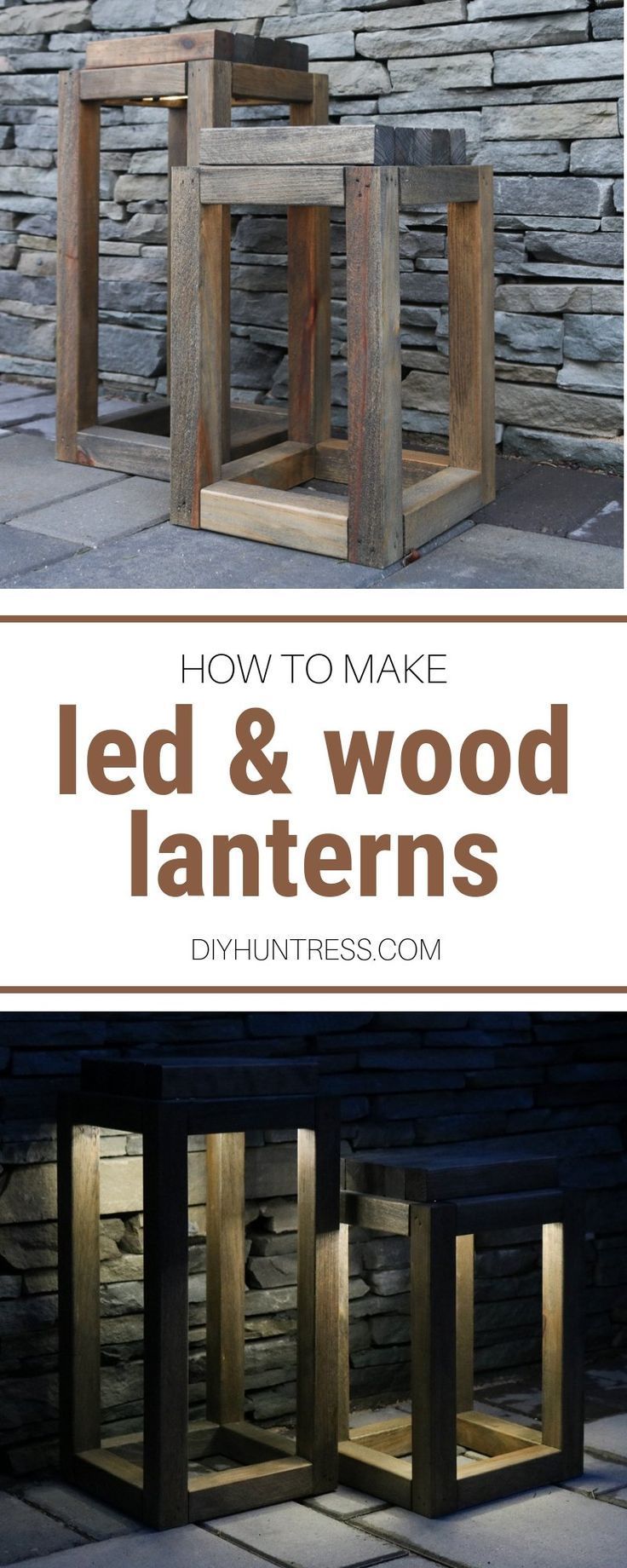 DIY Wooden LED Lanterns - DIY Huntress -   17 diy projects Wooden awesome ideas