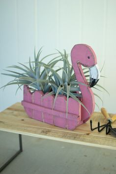 recycled wood flamingo planter -   17 diy projects Wooden awesome ideas