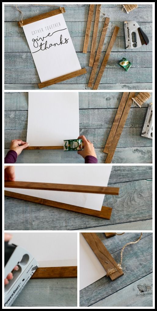 DIY Wood Stick Hanging Frame - Sugar Bee Crafts -   17 diy projects Wooden awesome ideas