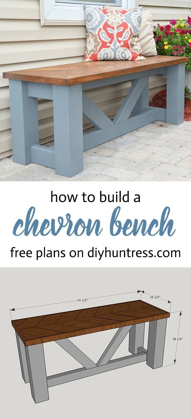 DIY Wooden Chevron Bench - DIY Huntress -   17 diy projects Wooden awesome ideas