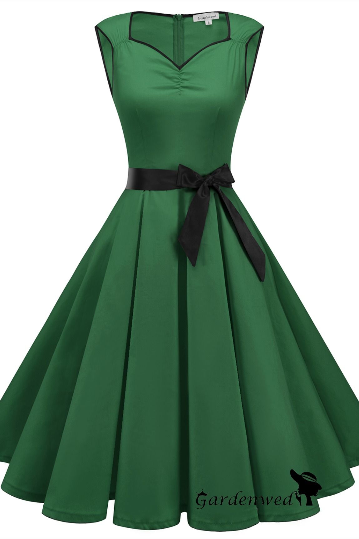 Swing Dresses Rockabilly 1950s V-neck A-line Women's Classic Vintage Dress -   17 dress Green vintage ideas