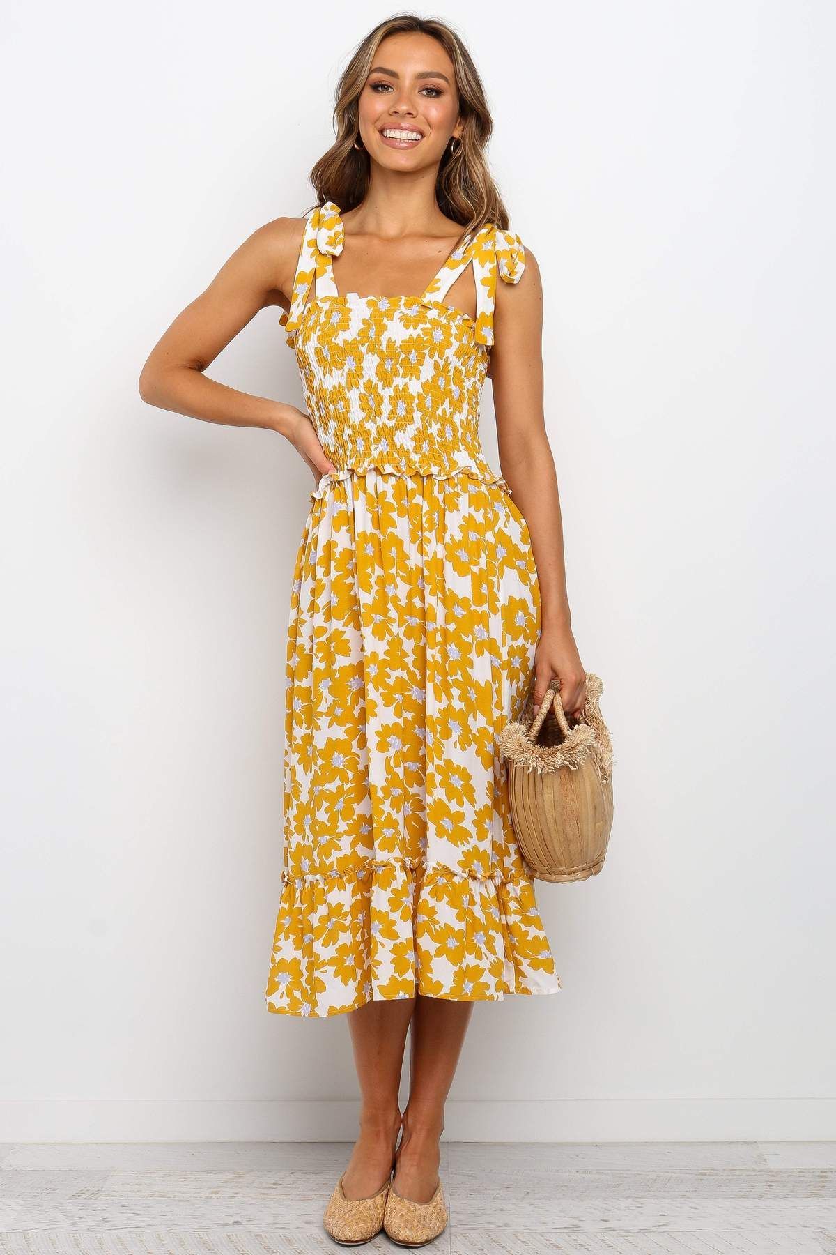Cylia Dress - Mustard -   17 dress Yellow floral ideas
