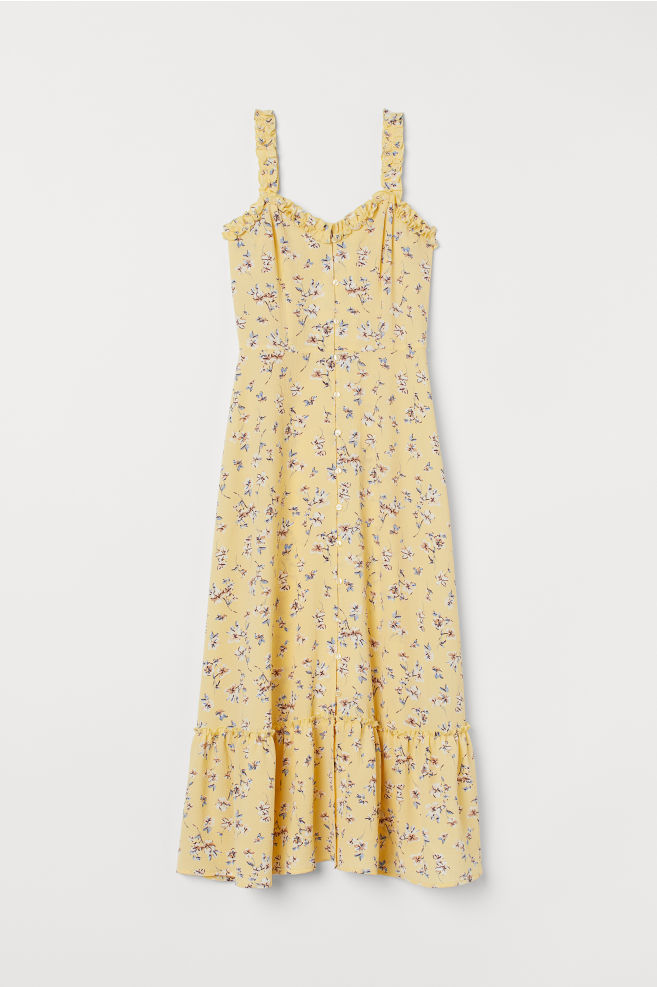 Dress with Buttons - Light yellow/floral - Ladies | H&M US -   17 dress Yellow floral ideas
