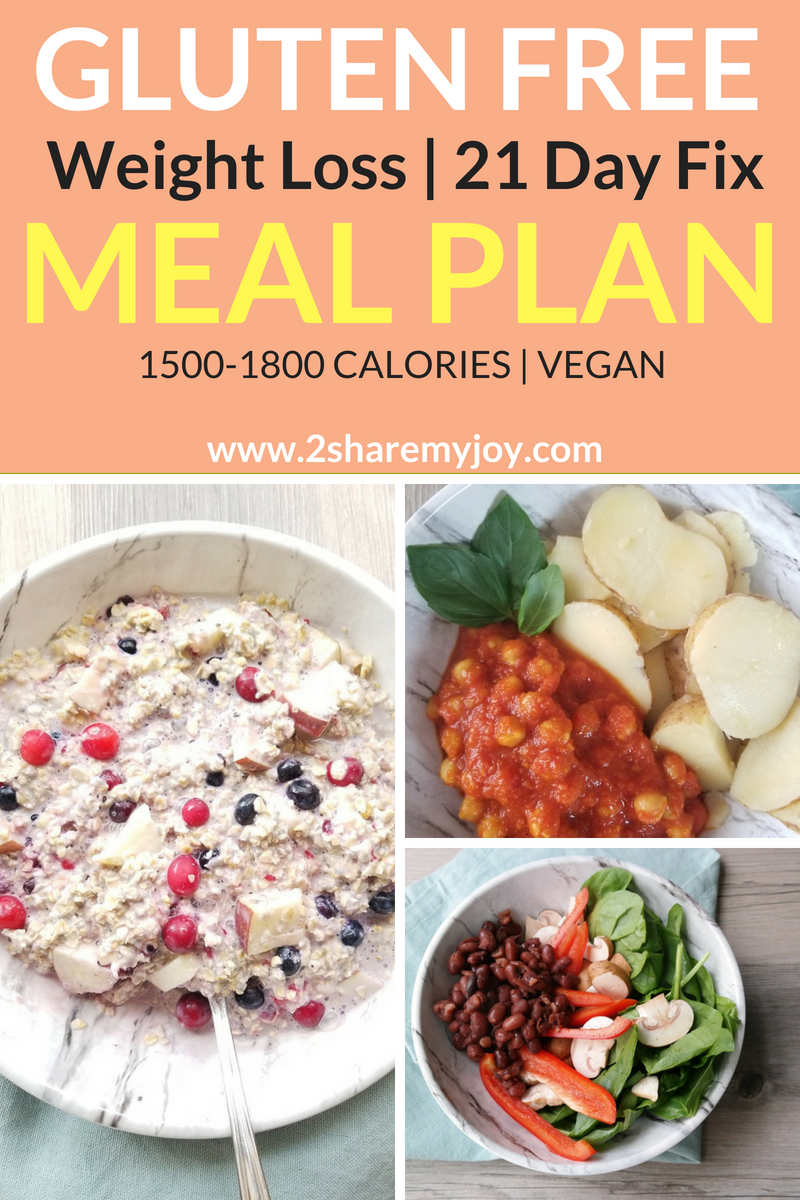 Vegan 21 Day Fix Meal Plan (1,500-1,800 calories, GF) -   17 healthy recipes weight loss 21 day fix ideas