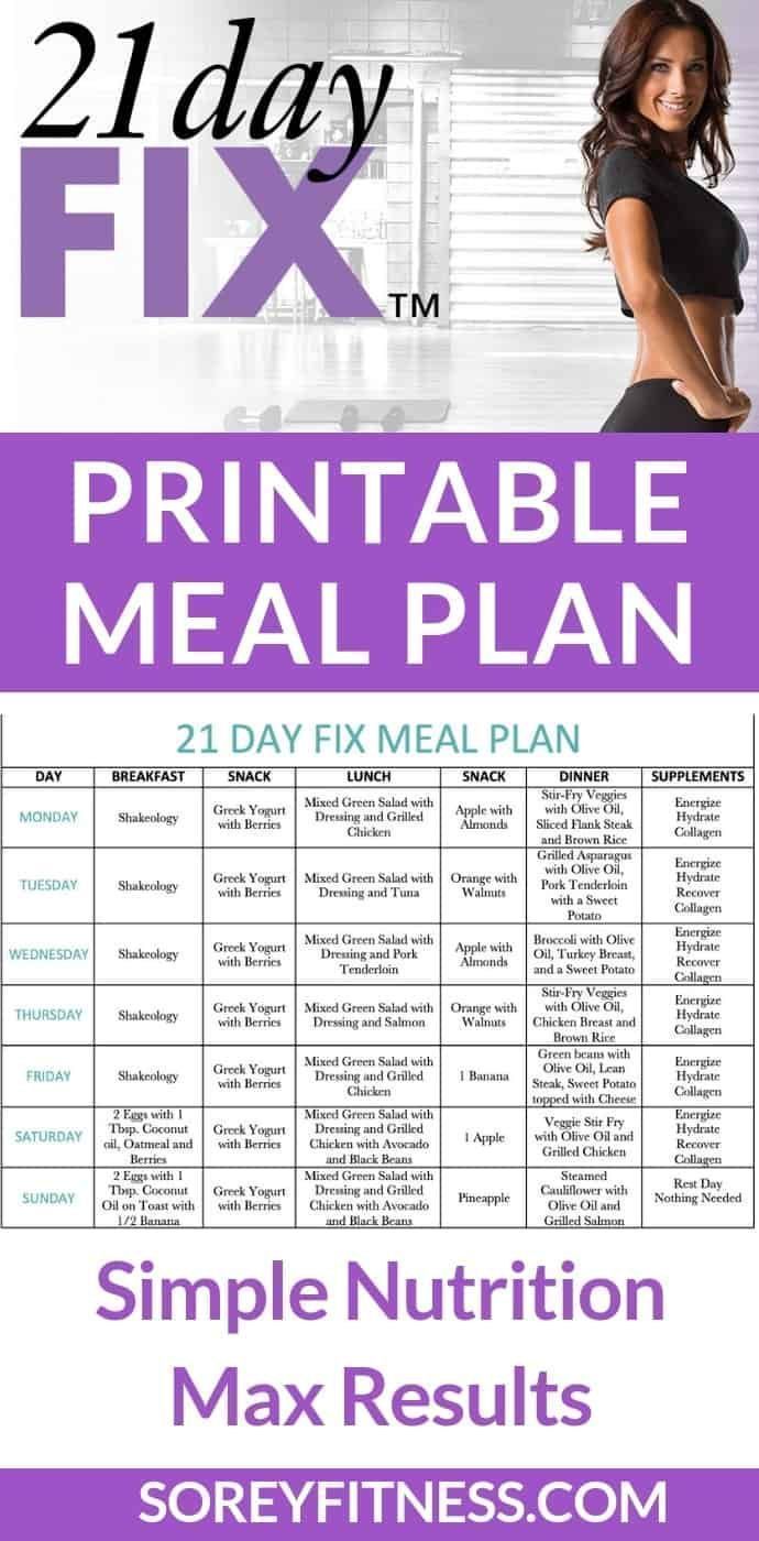 Free 21 Day Fix Meal Plan + How to Use the Containers -   17 healthy recipes weight loss 21 day fix ideas