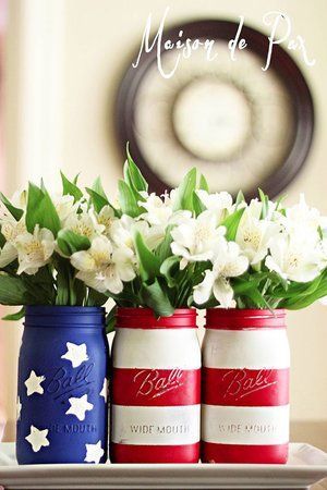 11 Fourth of July Decorations You Can Make Yourself -   17 holiday Art mason jars ideas