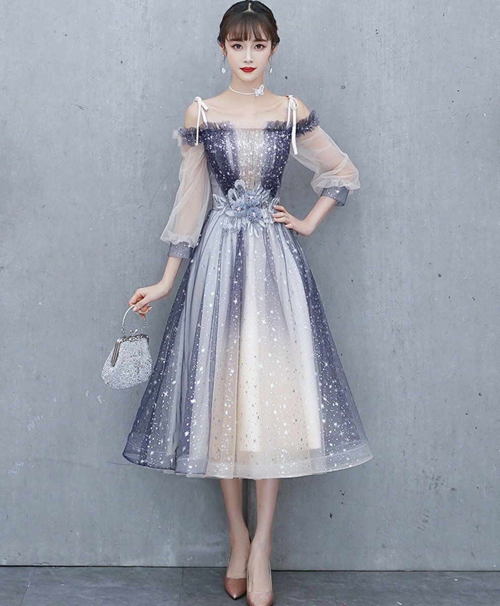 Cute blue tulle short prom dress blue tulle formal dress -   17 prom dress Korean ideas
