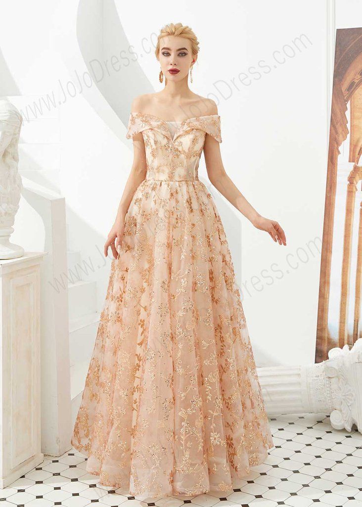Rose Gold Lace Ball Gown Prom Dress -   17 prom dress Korean ideas