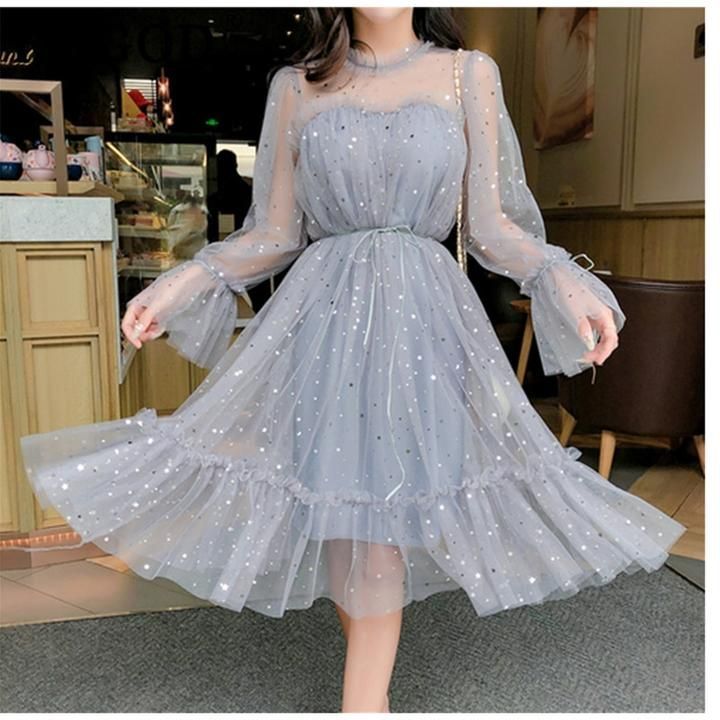 Shiny Sequined Gray Party Dress -   17 prom dress Korean ideas