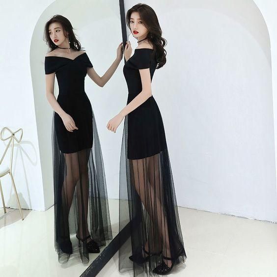 Modest / Simple Affordable Black Summer Evening Dresses 2020 A-Line / Princess ,prom dress ,6065 -   17 prom dress Korean ideas