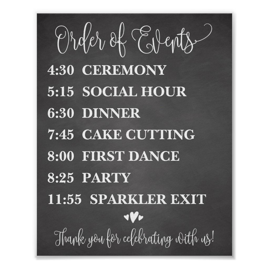 Order of Events Wedding Schedule Sign | Zazzle.com -   17 wedding Signs order of events ideas