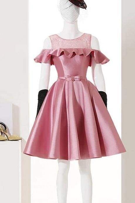 Dusty Rose Homecoming Prom Dresses Satin Cocktail Short Party Dress -   18 cocktail dress For Kids ideas