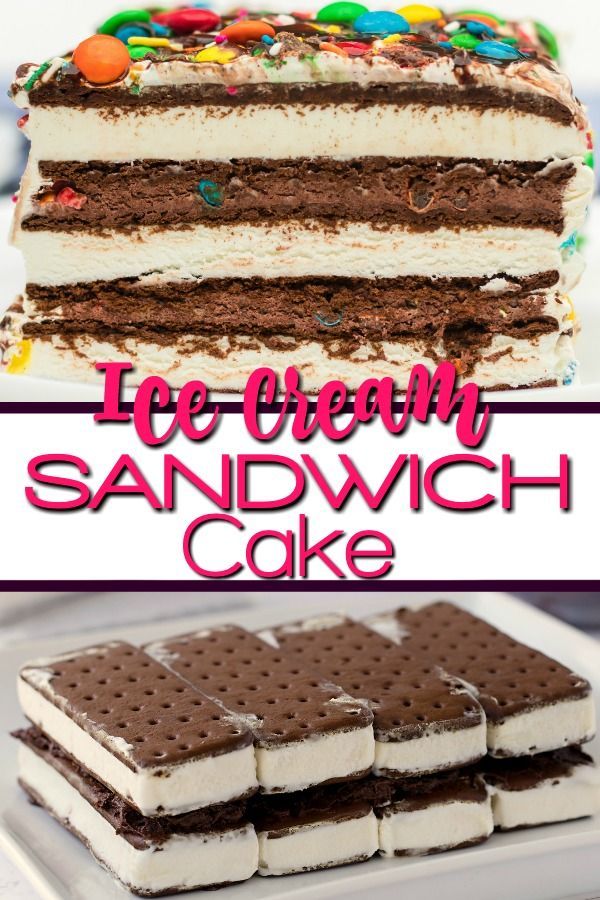 Ice Cream Sandwich CAKE {No-Bake Dessert} -   18 cream cake For Kids ideas