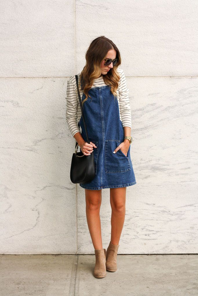 How to Style a Pinafore Dress - Twenties Girl Style -   18 denim dress Winter ideas