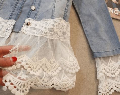 Five Ways to Add Lace to a Denim Jacket -   18 DIY Clothes Lace sewing projects ideas
