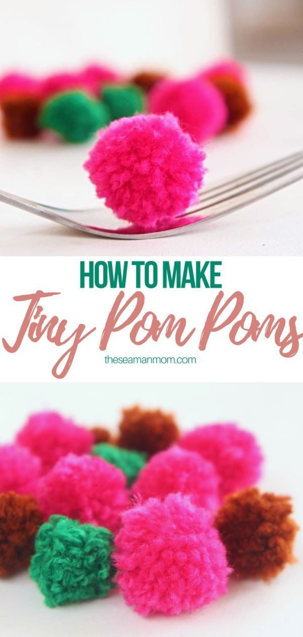 Mini Pom Poms DIY Using A Fork, For Craft & Sewing Projects -   18 diy projects Cute pom poms ideas