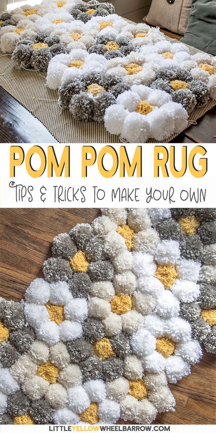 How to Make a Pom Pom Rug -   18 diy projects Cute pom poms ideas