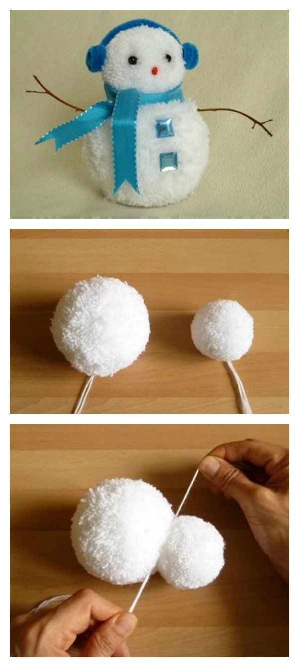 DIY Adorable Pom-Pom Snowman -   18 diy projects Cute pom poms ideas