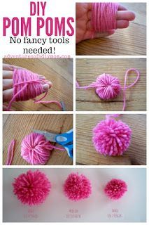 How to Make Pom Poms from Yarn -   18 diy projects Cute pom poms ideas