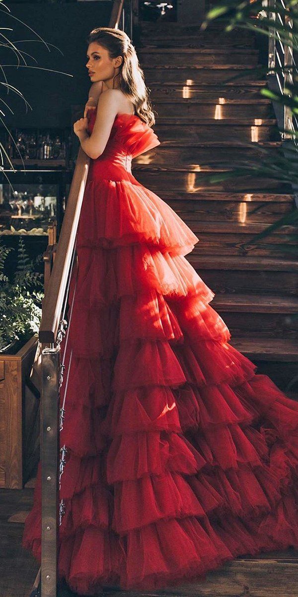 24 Amazing Colourful Wedding Dresses For Non-Traditional Bride -   18 dress Red wedding ideas