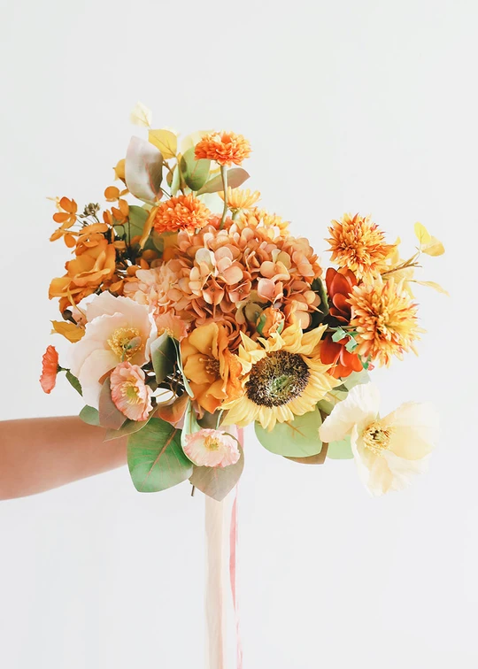 Orange Mum Artificial Fall Flowers -   18 girl planting Flowers ideas