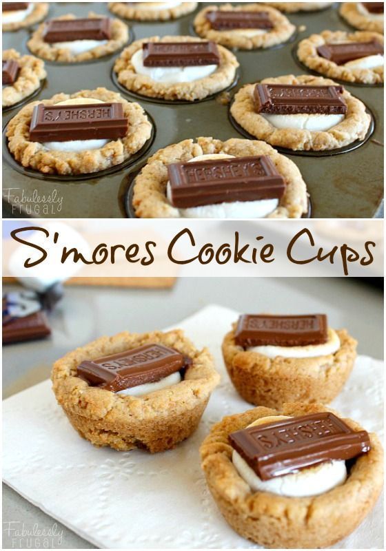 Easy S'mores Cookie Cups Recipe - Fabulessly Frugal -   19 desserts Easy recipes ideas