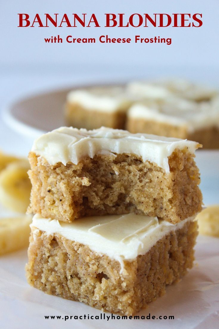 Banana Blondies w/Cream Cheese Frosting -   19 desserts Easy recipes ideas