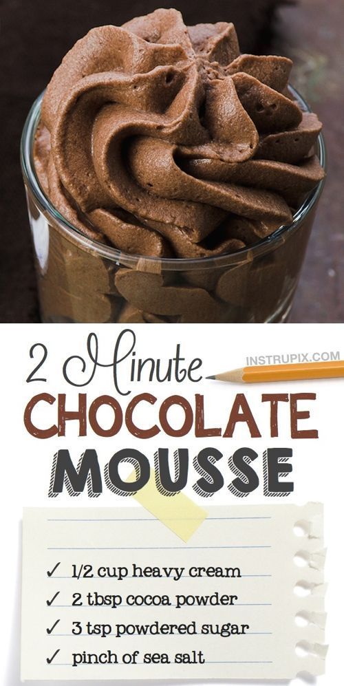 Easy 2-Minute Chocolate Mousse Recipe -   19 desserts Easy recipes ideas