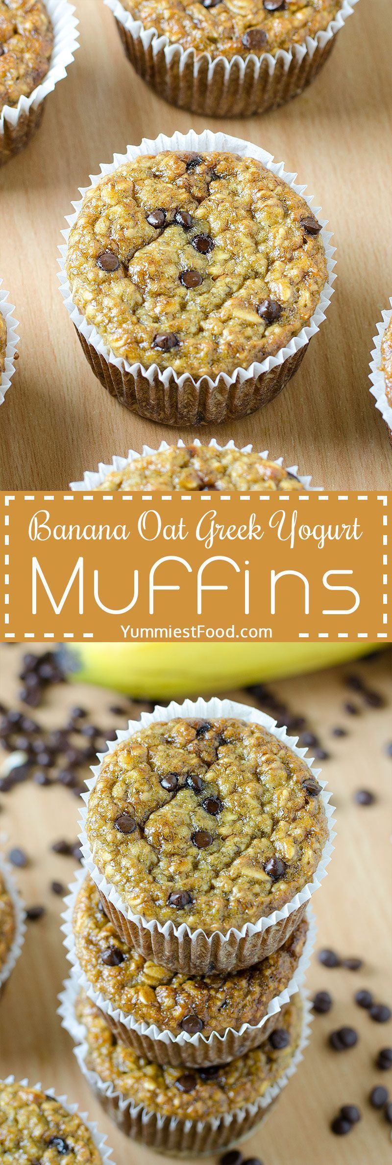 Healthy Banana Oat Greek Yogurt Muffins with Chocolate Chips -   19 diet Food greek yogurt ideas