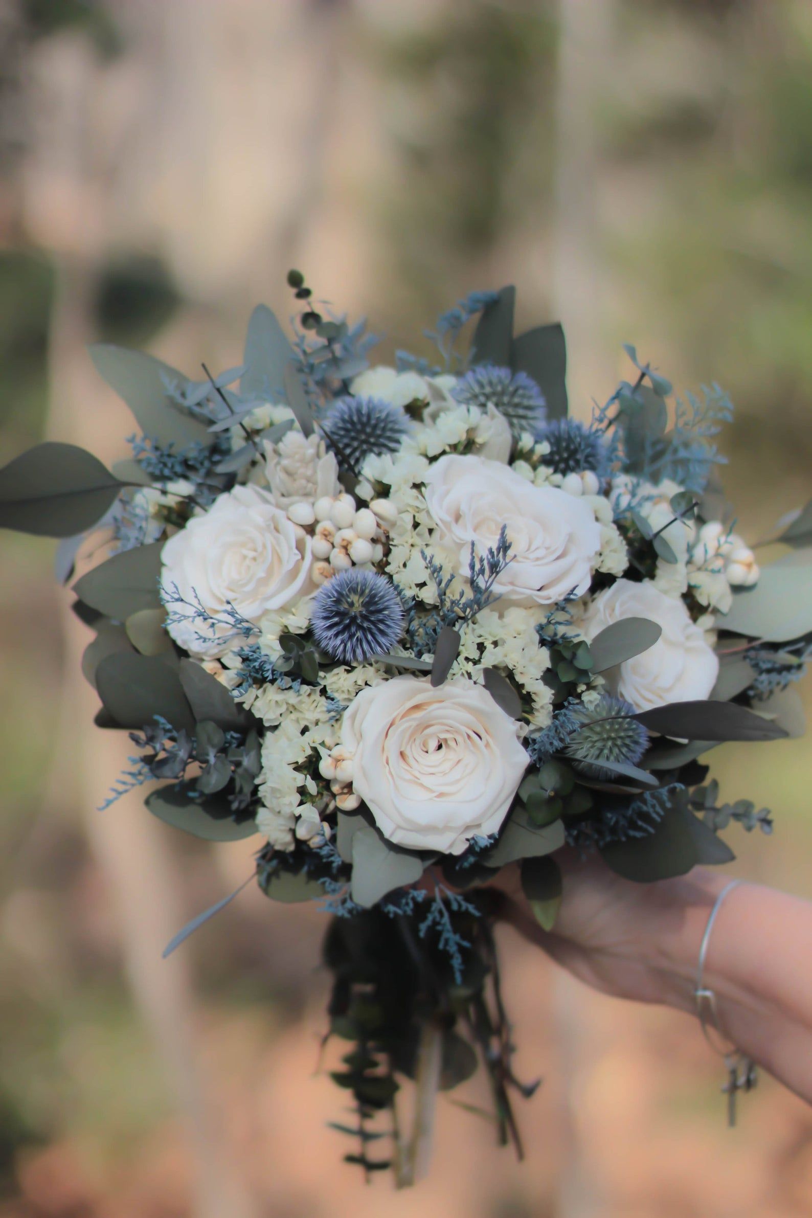 Dusty Blue Bouquet | Blue and Gray Bouquet | Blue Bouquet | White Bouquet | Dried Flower Bouquet | Wedding Bouquet | April Collection -   19 wedding Blue bouquet ideas