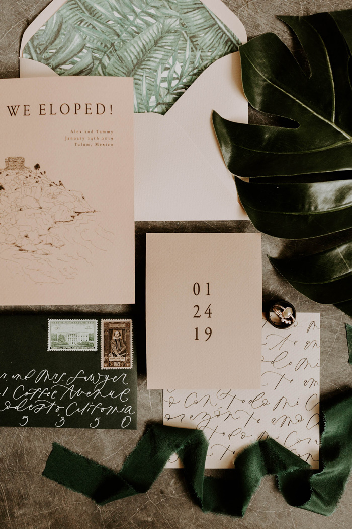 Lush Doesn't Begin to Describe The Tropical Elegance in This 16 Tulum Elopement | Junebug Weddings -   19 wedding Invites tropical ideas