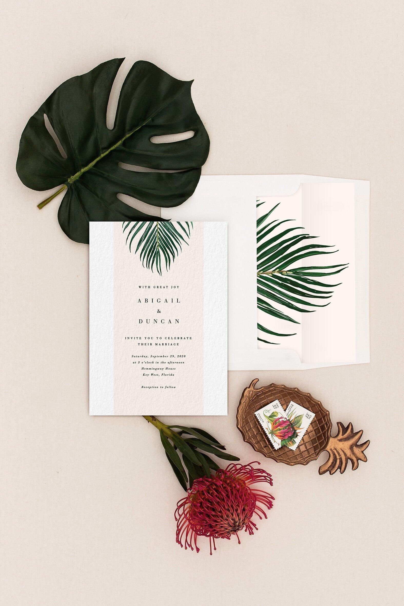 Minimalist Tropical Wedding Invitation | Mod Wedding Invitation | Palm Leaf Wedding Invitation | Sample Set -   19 wedding Invites tropical ideas