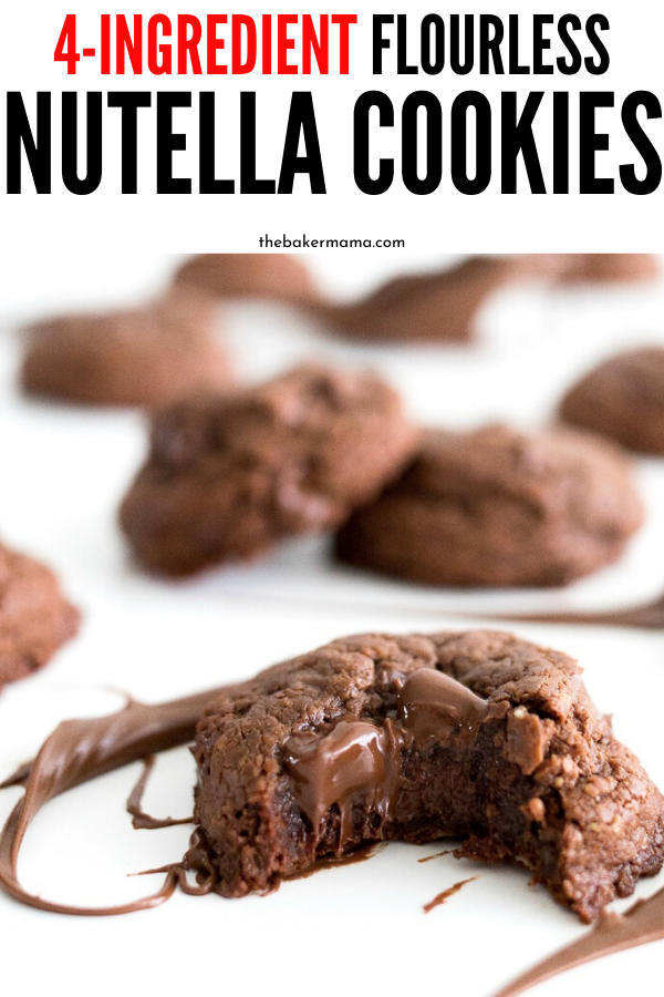 4 Ingredient Flourless Nutella Cookies -   21 desserts Holiday 4 ingredients ideas