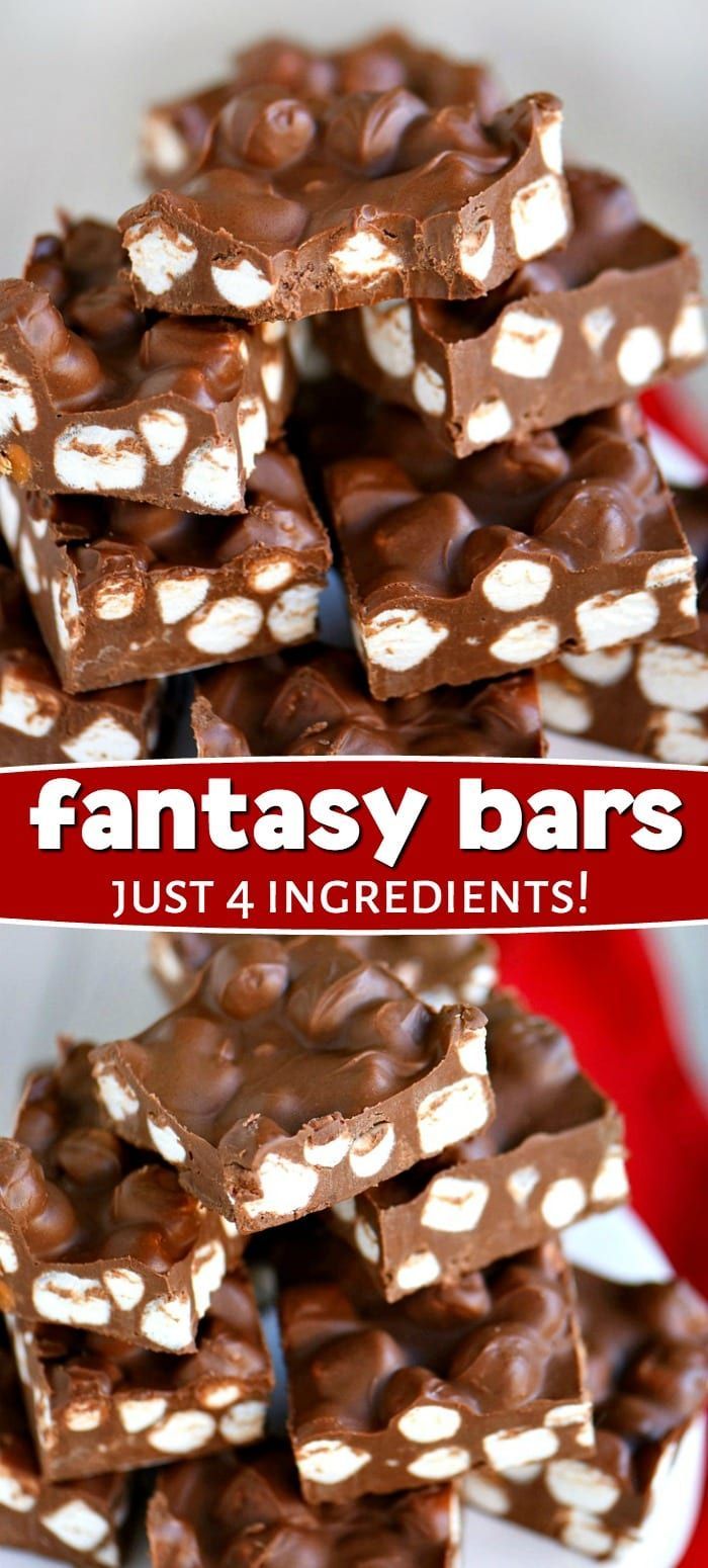 5 Minute Fantasy Bars - Just 4 Ingredients! - Mom On Timeout -   21 desserts Holiday 4 ingredients ideas
