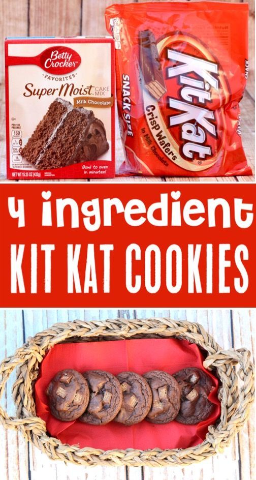 Kit Kat Cookies Recipe! {Just 4 Ingredients} - The Frugal Girls -   21 desserts Holiday 4 ingredients ideas
