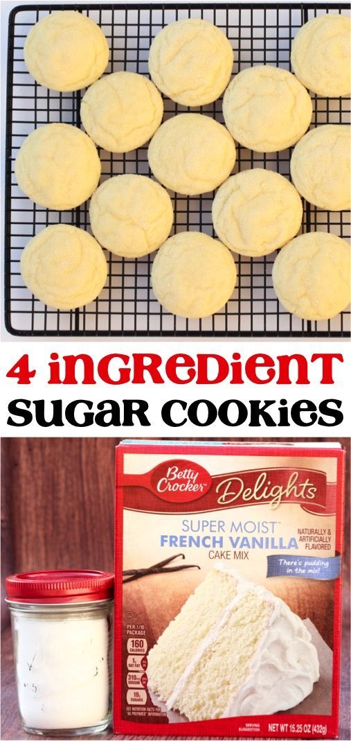 Soft Vanilla Sugar Cookies Recipe! (4 Ingredients) - Never Ending Journeys -   21 desserts Holiday 4 ingredients ideas