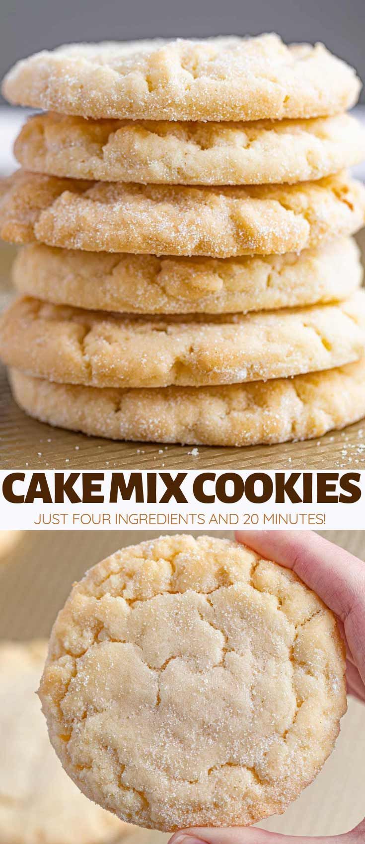 Cake Mix Cookies (4 Ingredients!) - Dinner, then Dessert -   21 desserts Holiday 4 ingredients ideas