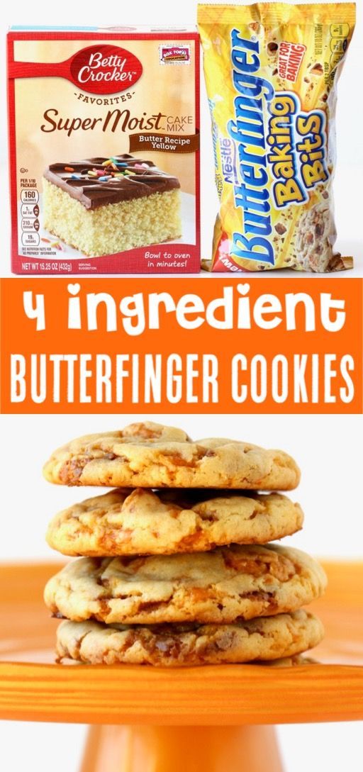 Butterfinger Cookies Recipe! {Just 4 ingredients} - The Frugal Girls -   21 desserts Holiday 4 ingredients ideas
